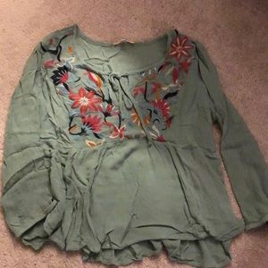 Bleuh Ciel Cropped Flowy Top